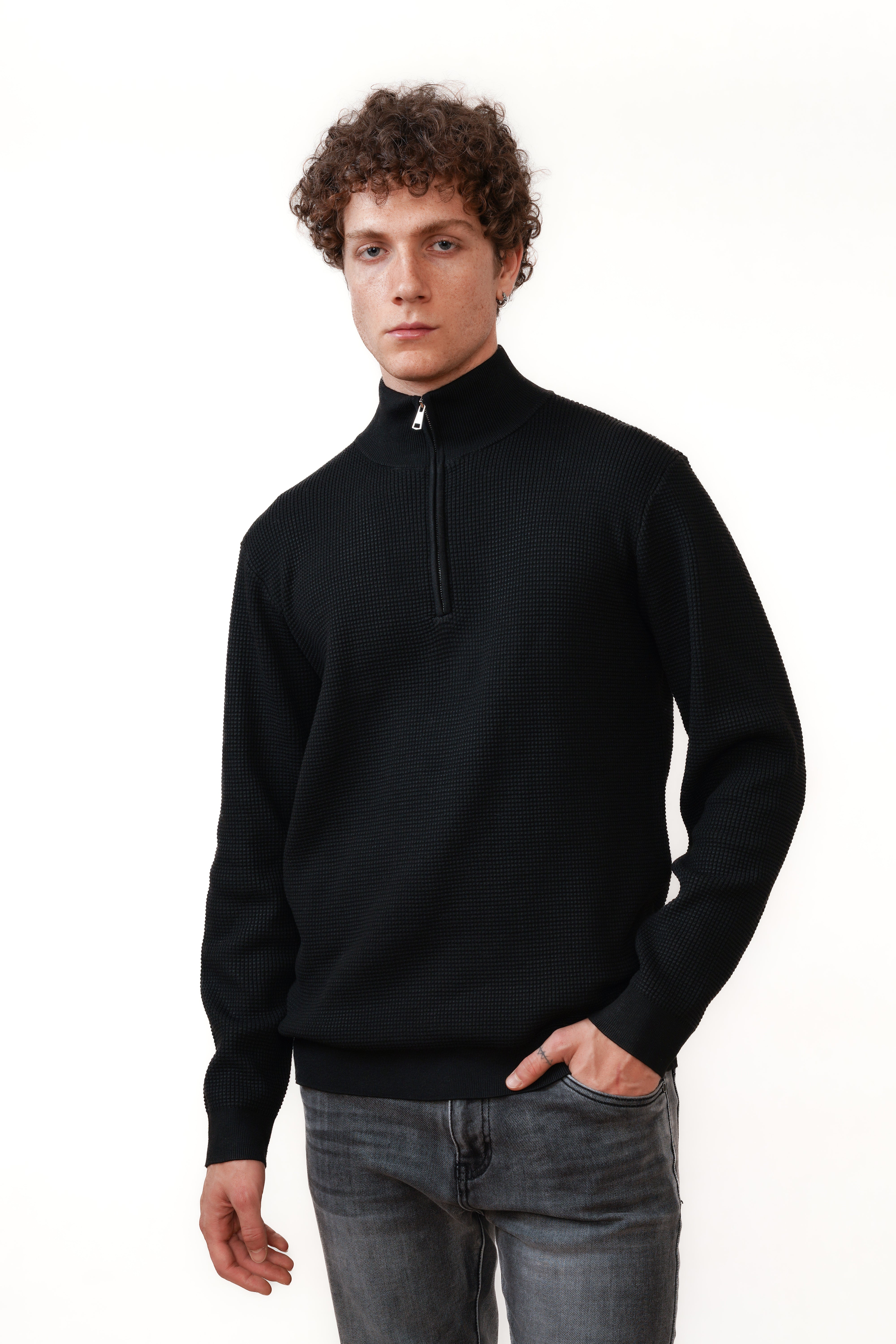 El Santo Media Cremallera Negro