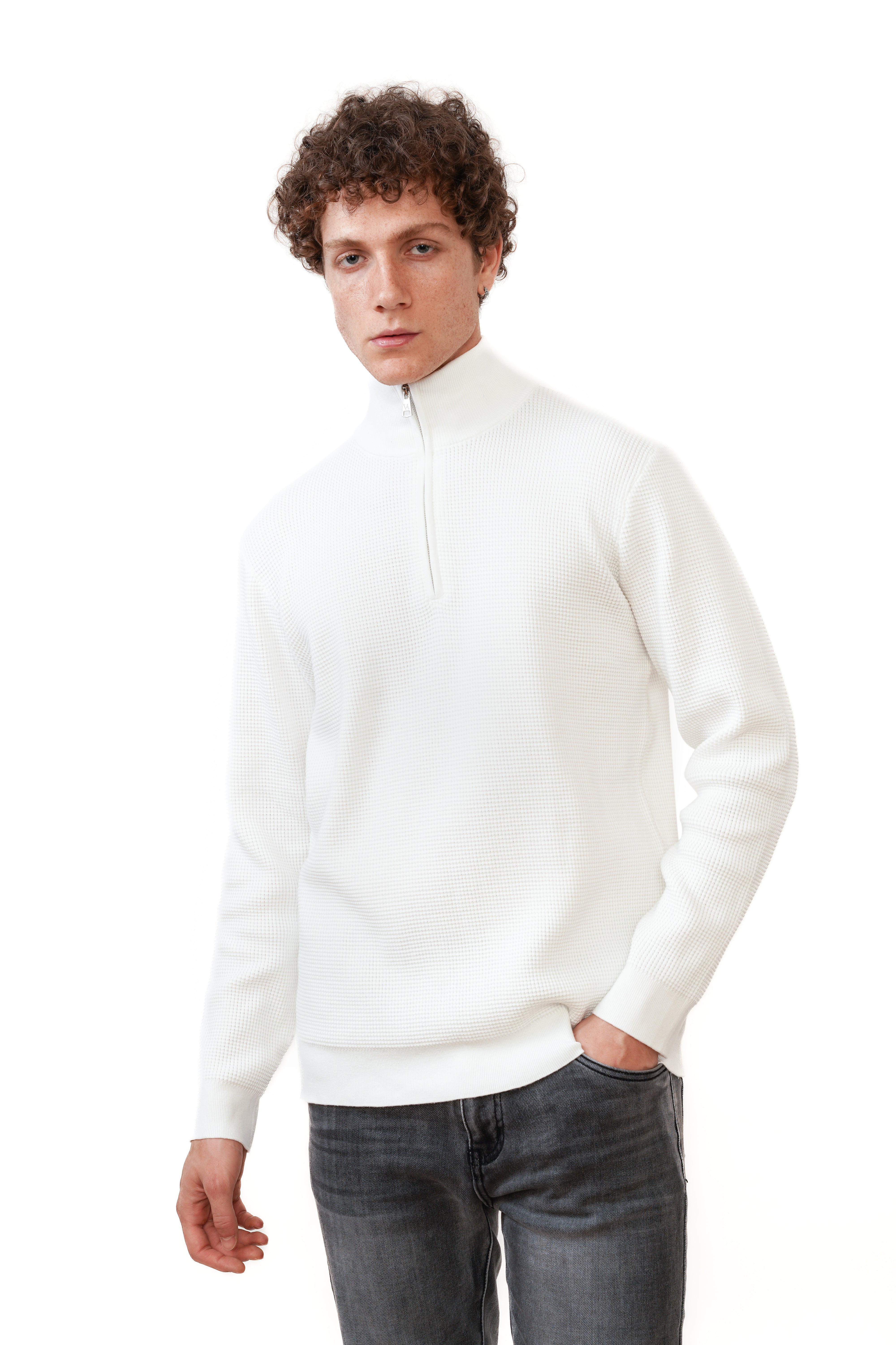 El Santo Halfzip Blanco