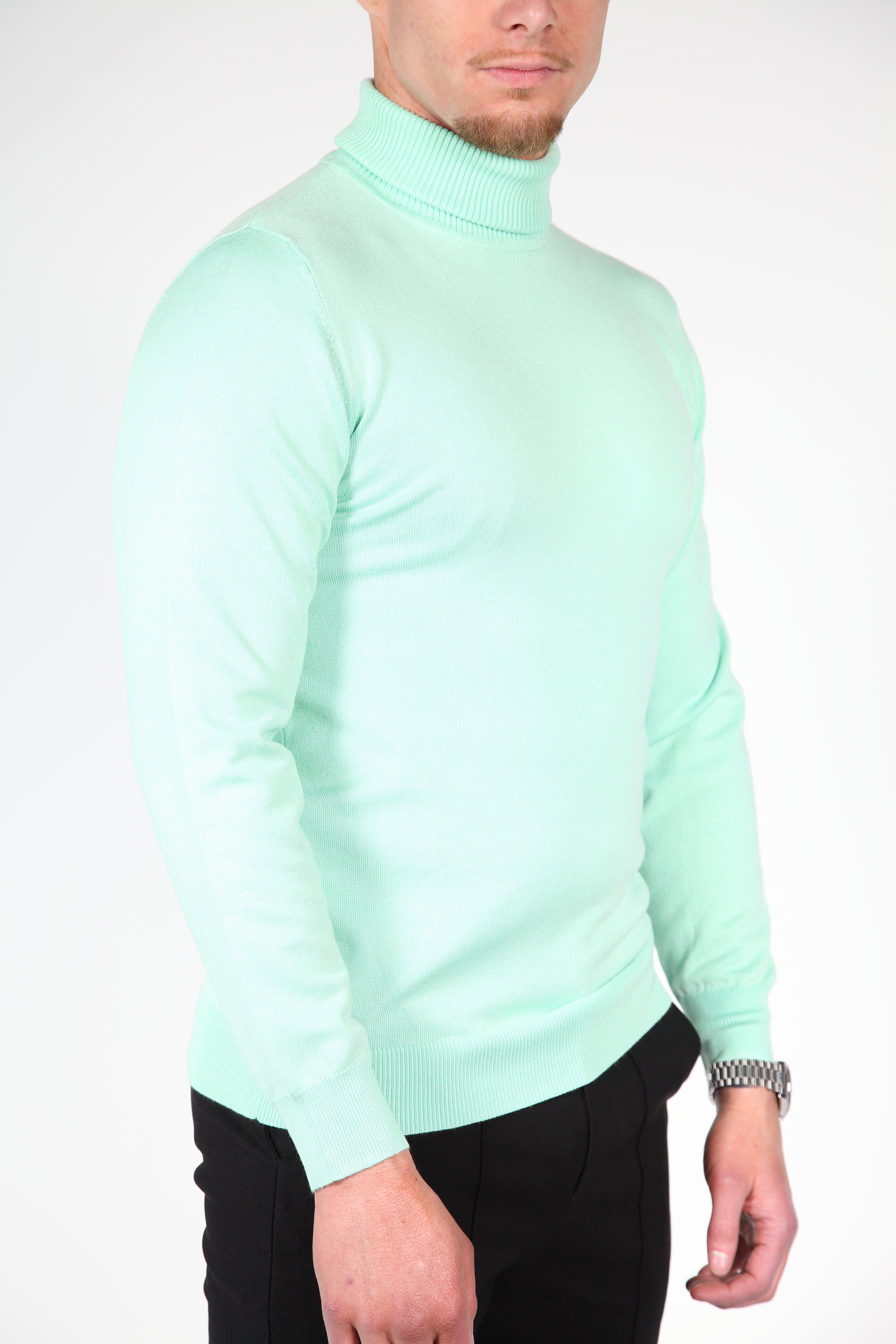 Green water turtleneck men