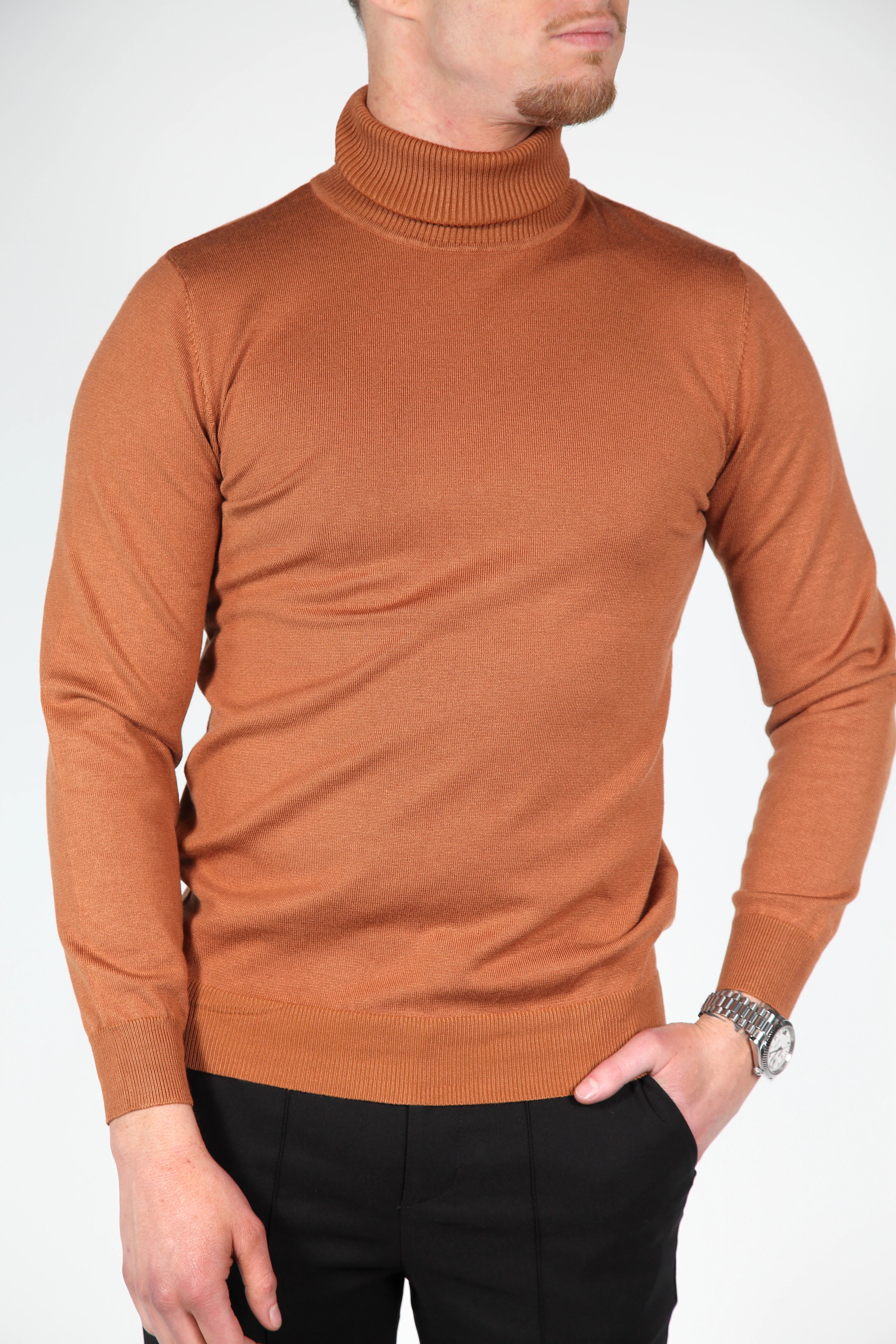 Brown turtleneck men