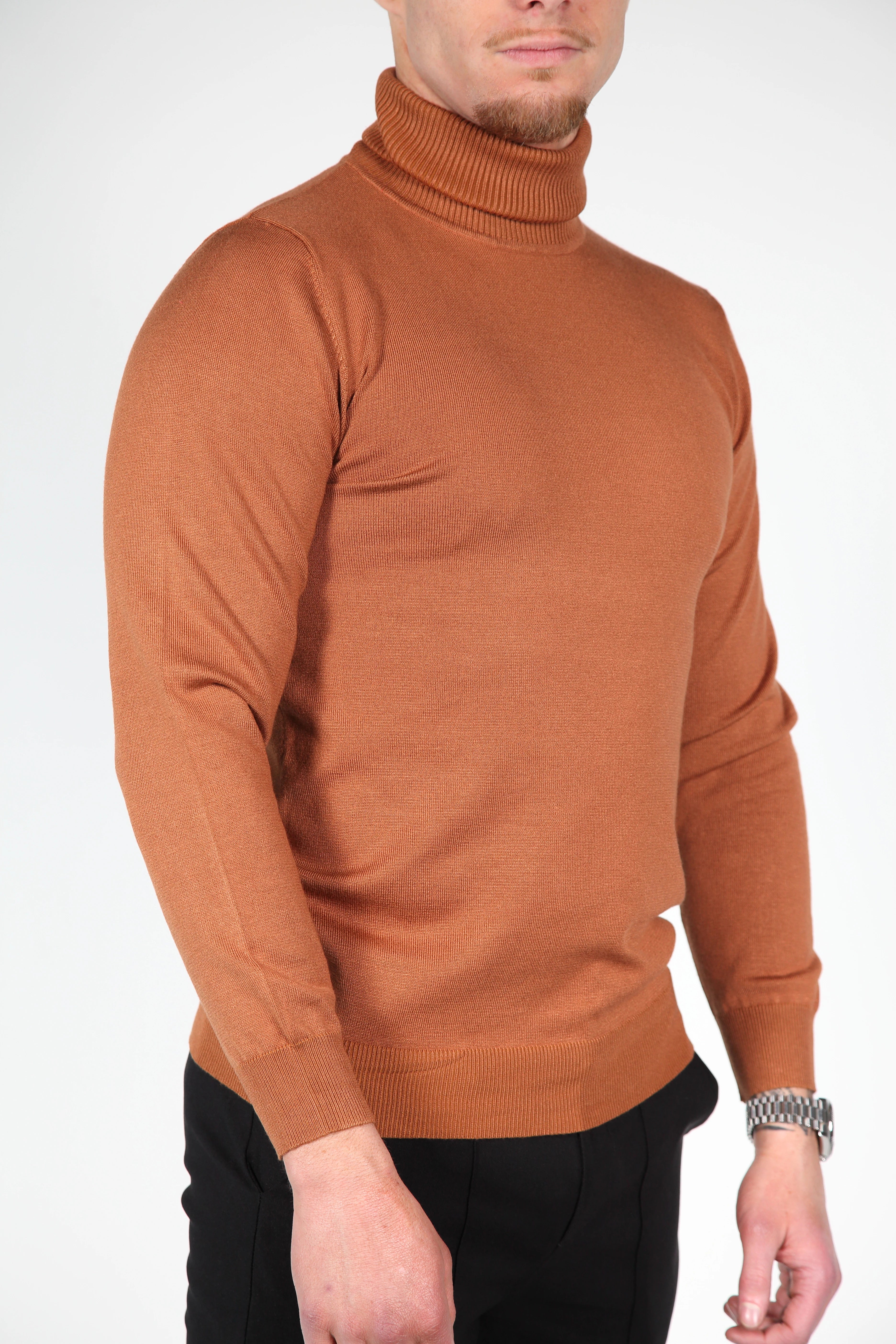 Brown turtleneck men