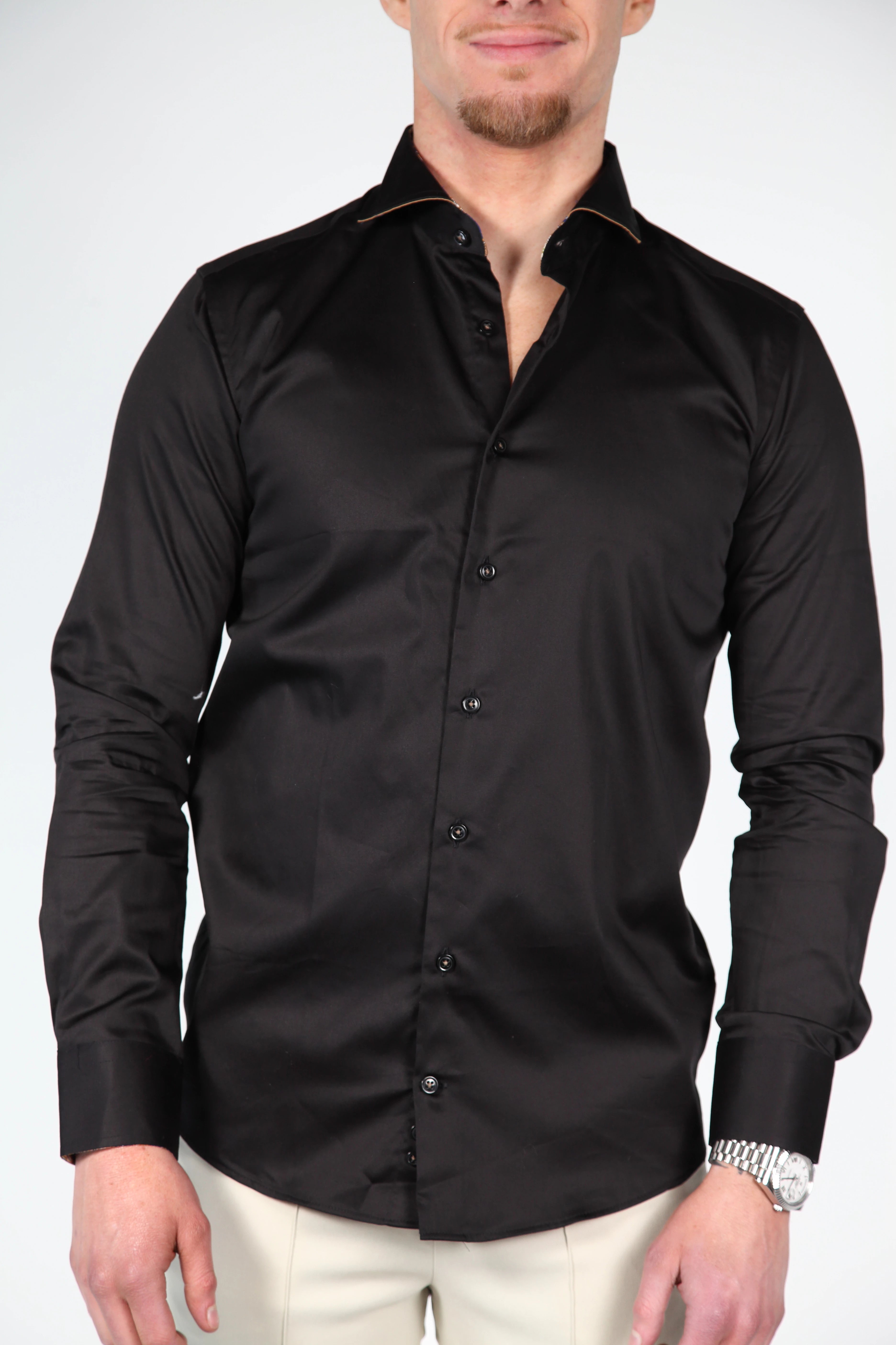 Overhemd Lange Mouw Marino Zwart