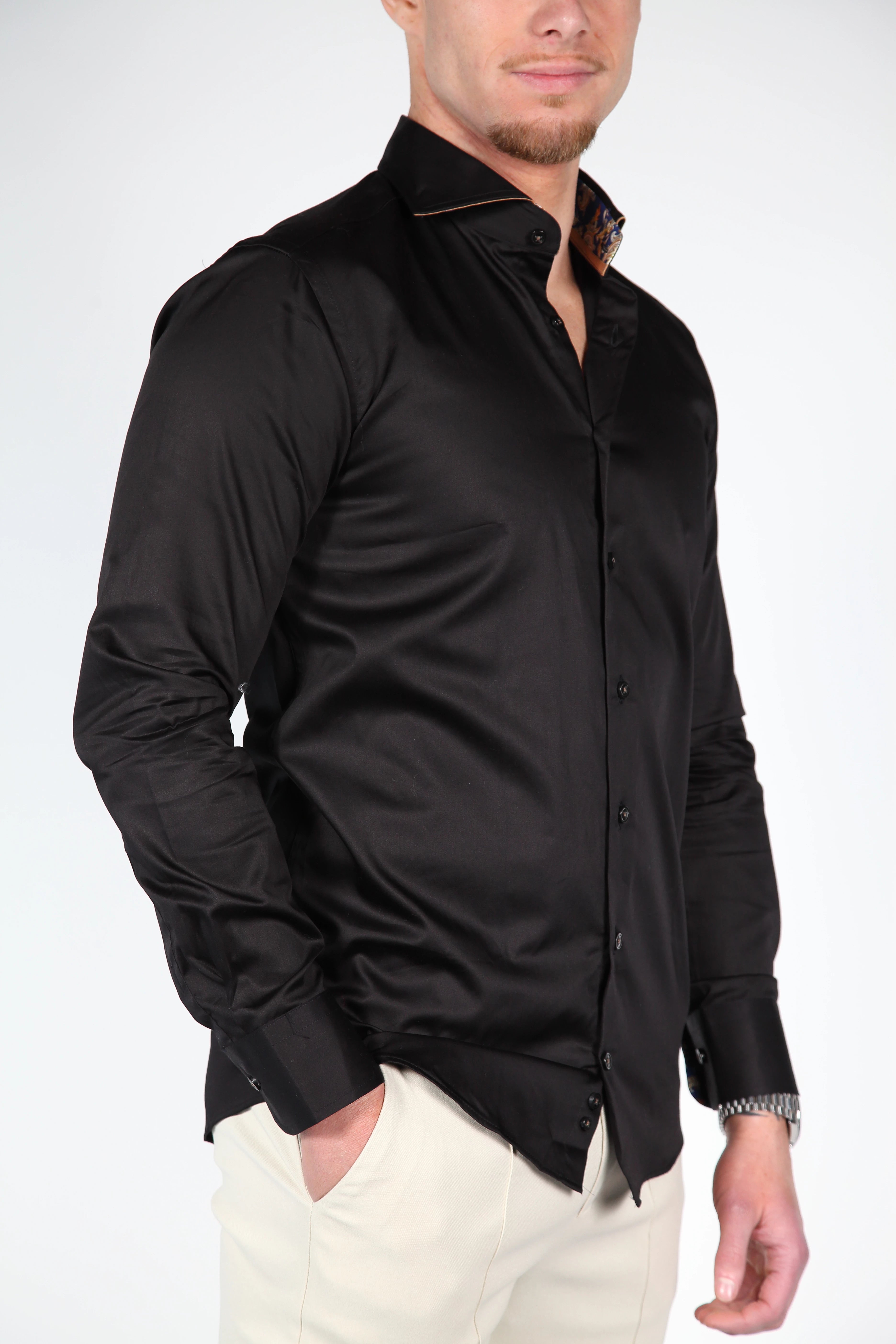 Overhemd Lange Mouw Marino Zwart