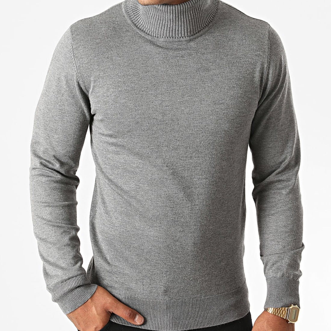 Gray turtleneck men