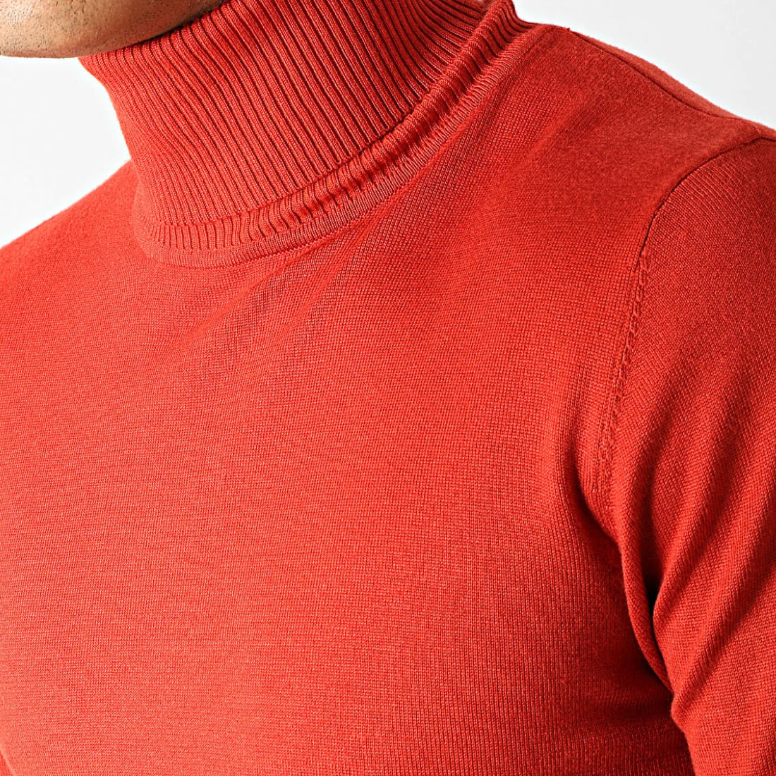 Turtleneck arancione scuro signori