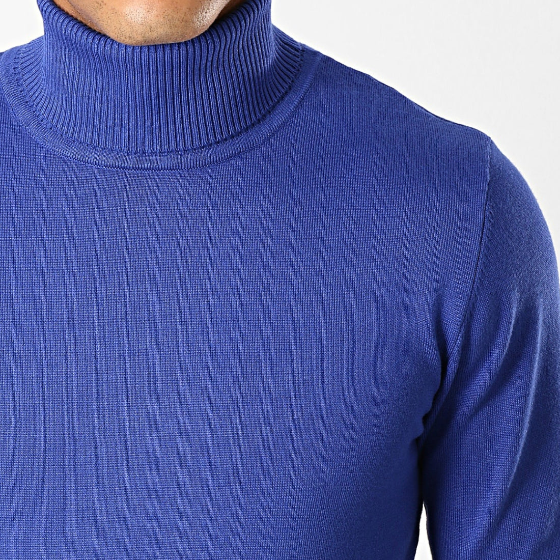 Blue turtleneck men