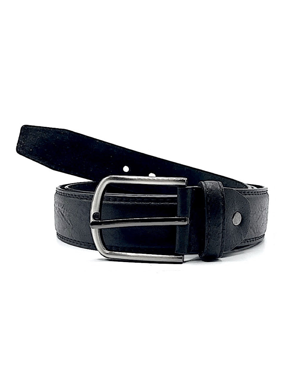 Leather belt Croco Gray