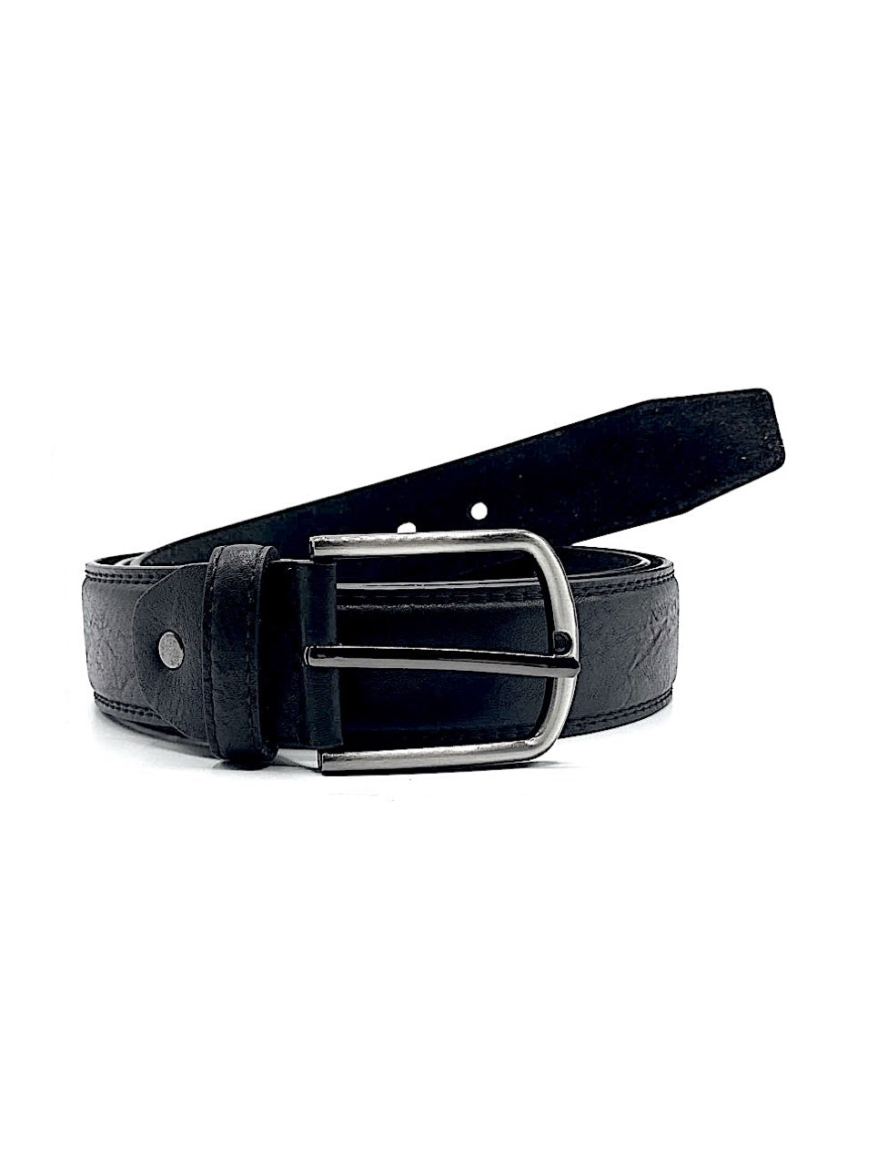 Leather belt Croco Gray