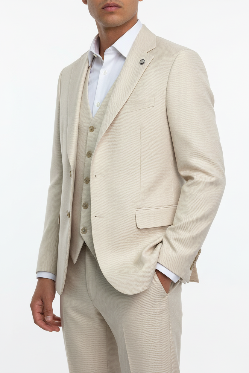 Marcello Driedelig Pak Beige