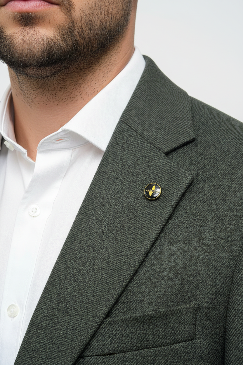 Marcello Driedelig Pak olijfgroen