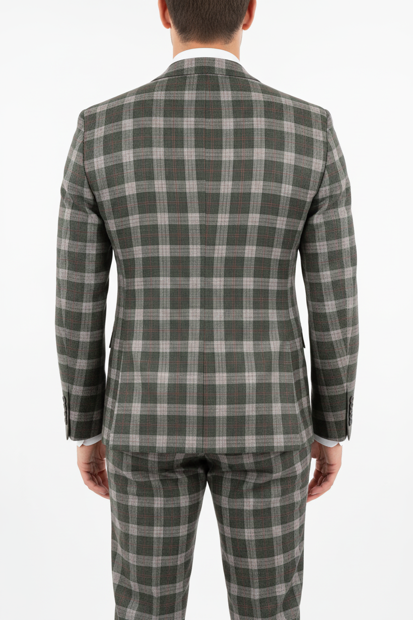 The Florence Driedelig Ruit Pak Groen