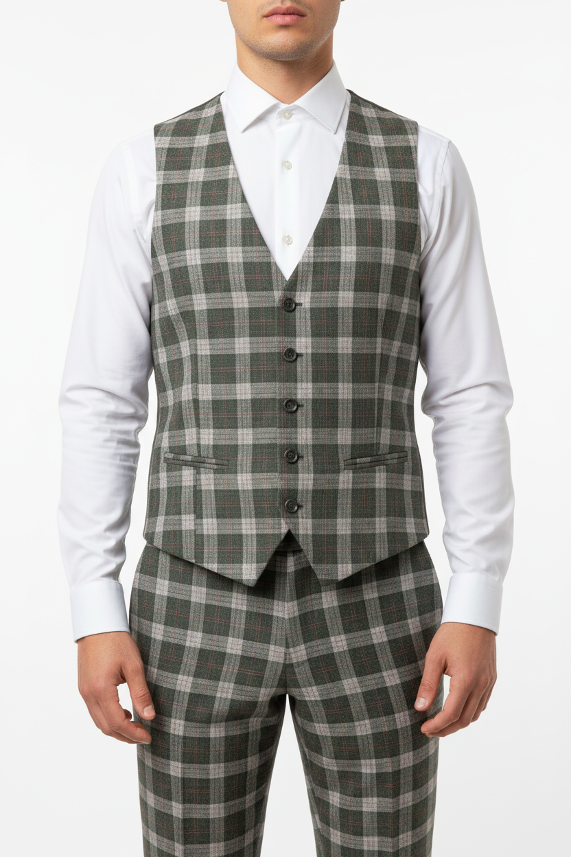 The Florence Driedelig Ruit Pak Groen