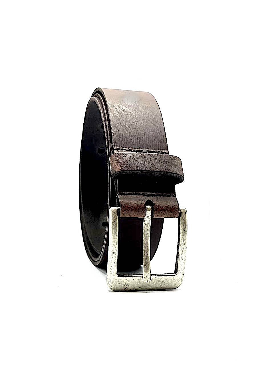 Leather belt Croco Gray