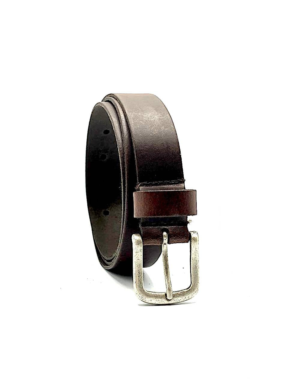 Leather belt Croco Gray