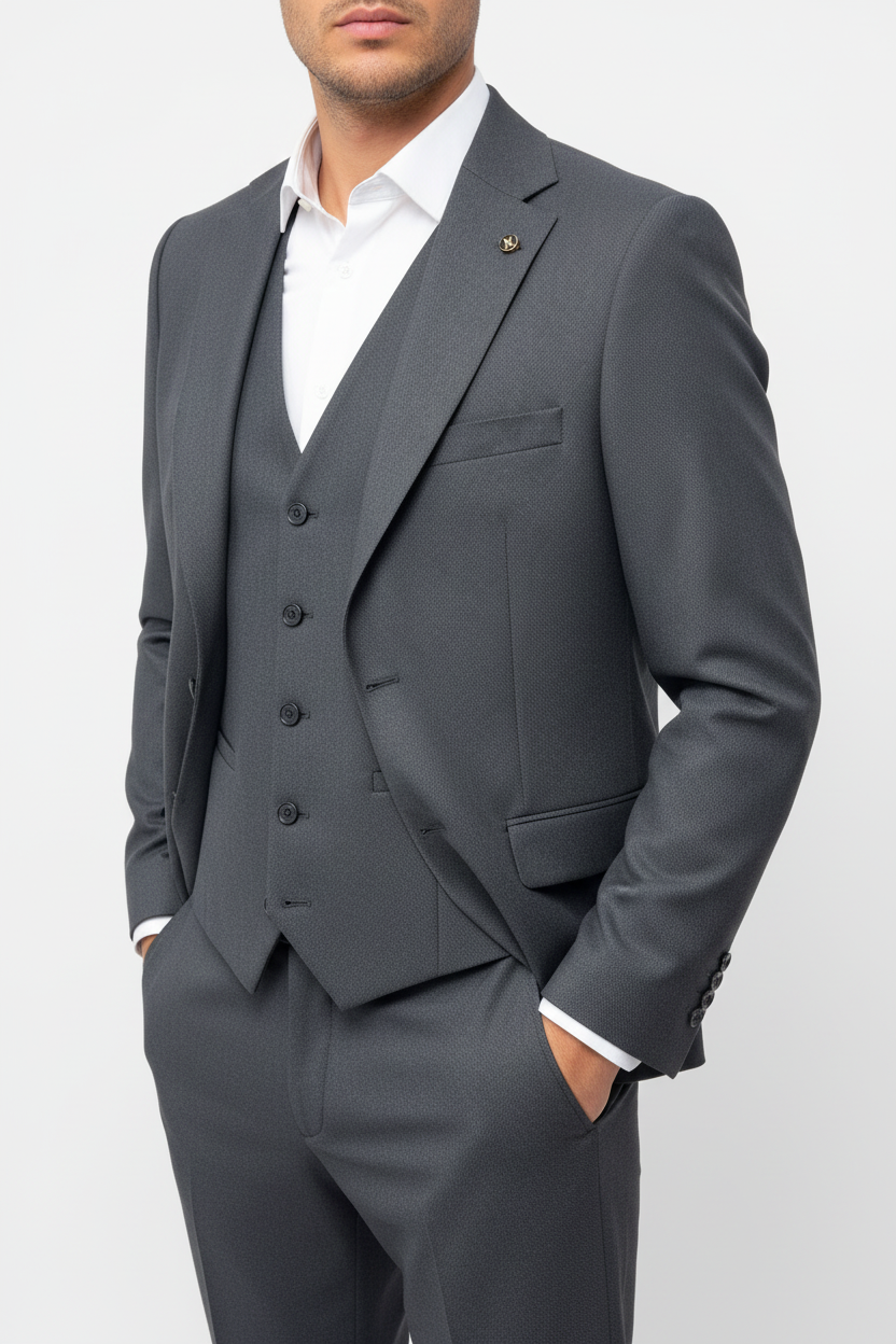 Alverino Driedelig Pak Antraciet