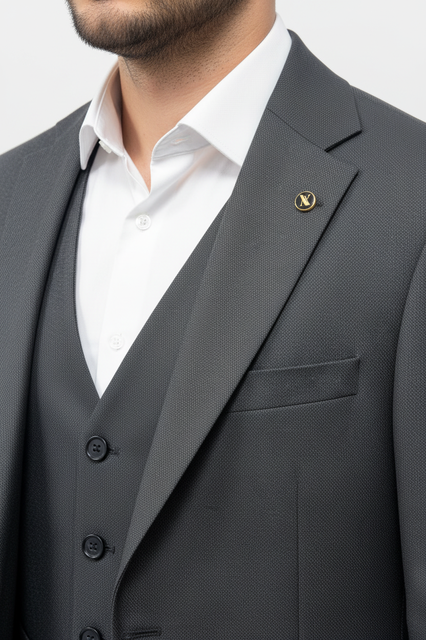 Alverino Driedelig Pak Antraciet