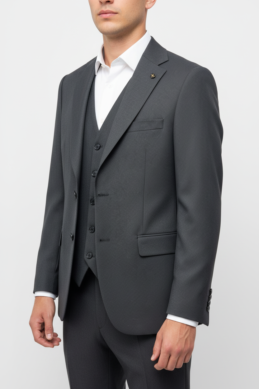 Alverino Driedelig Pak Antraciet