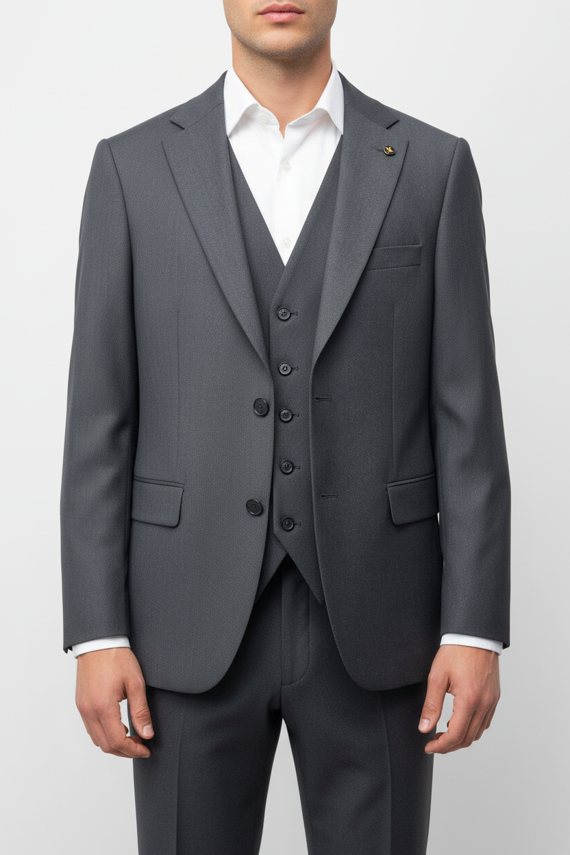 Alverino Driedelig Pak Antraciet