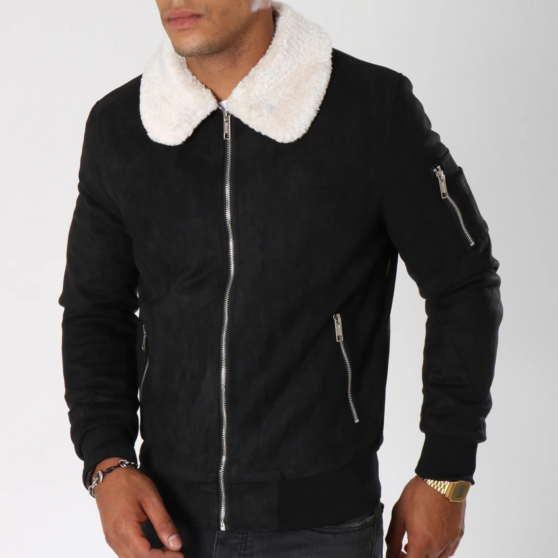 Bomber Jacket Lammy Black