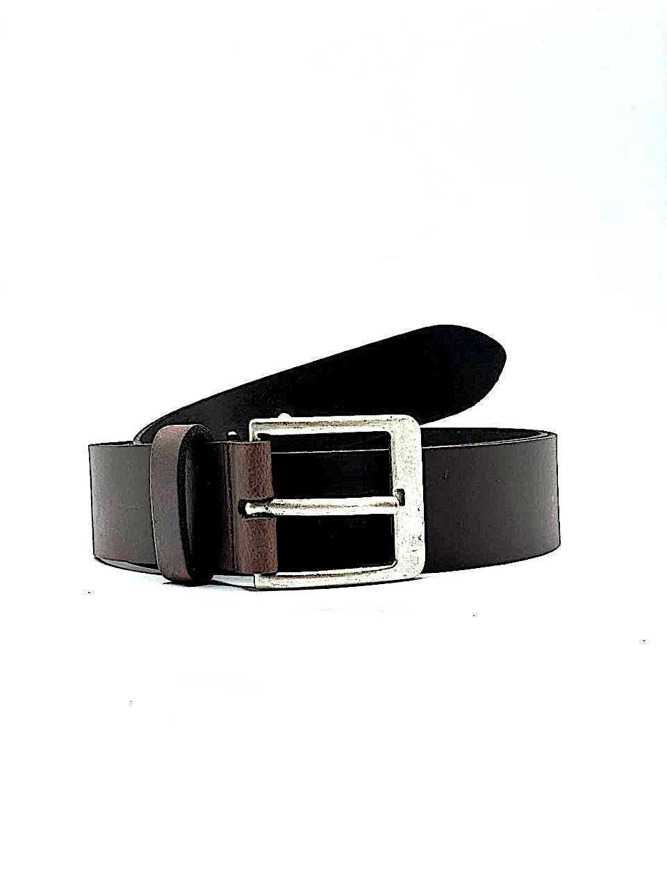Leather belt Croco Gray