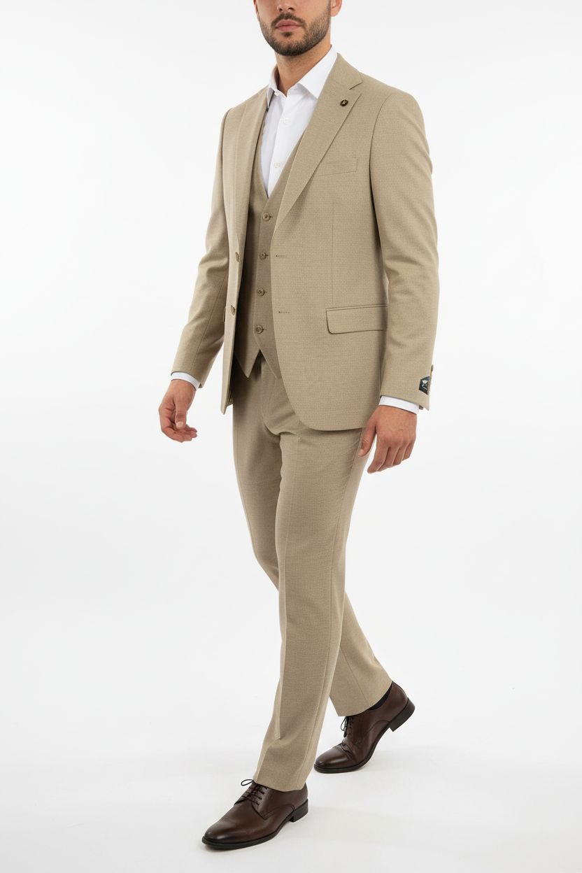 Sartoria Driedelig Pak Beige