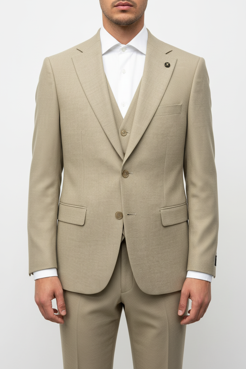 Sartoria Driedelig Pak Beige