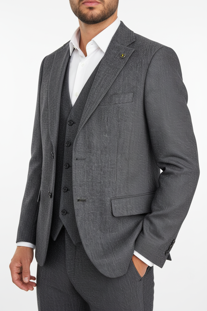 Raffaele Driedelig Pak Antraciet