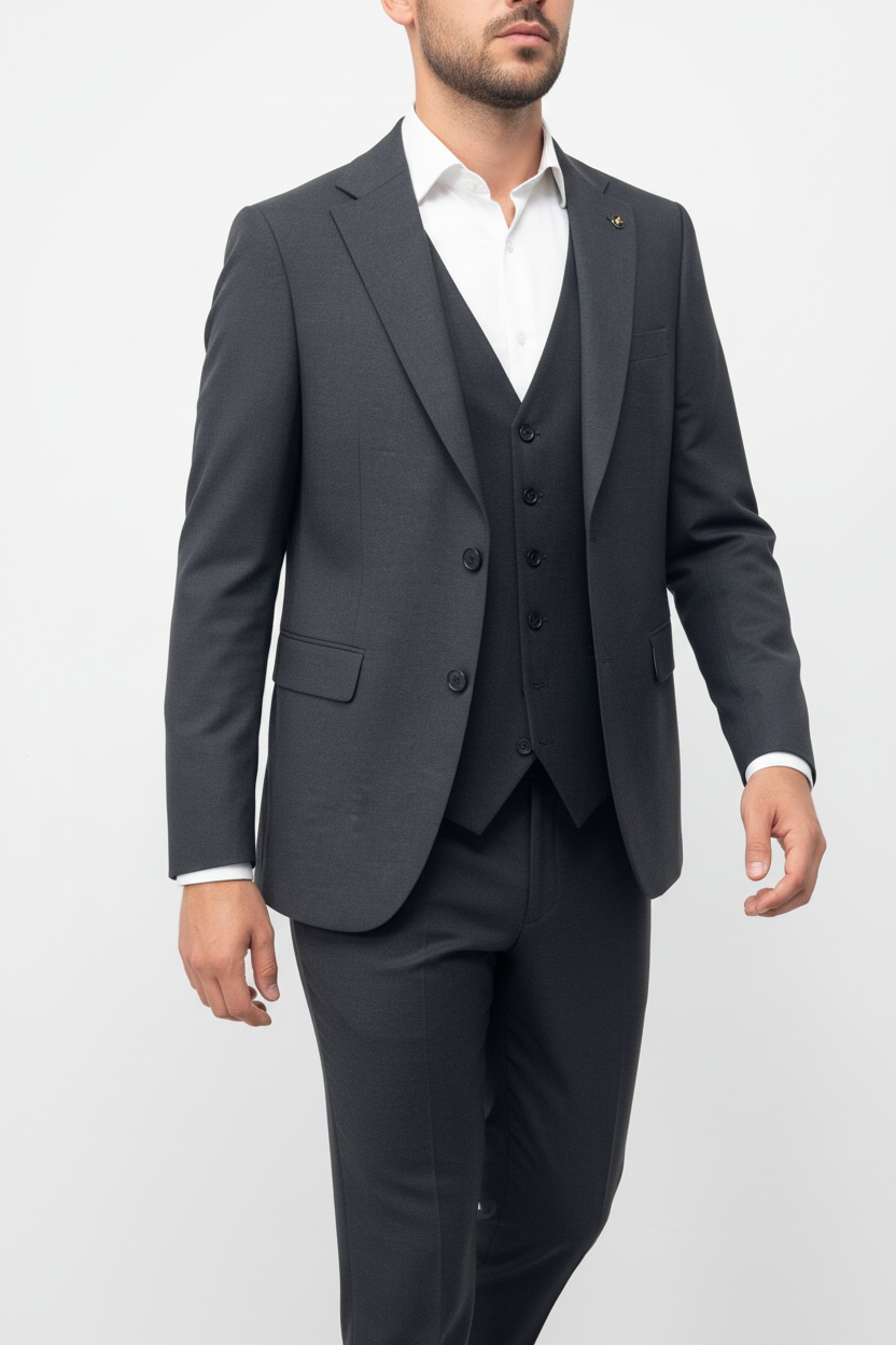 Lorenzo Driedelig Pak Antraciet
