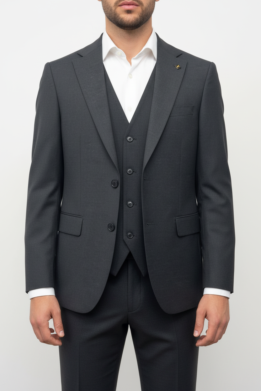 Lorenzo Driedelig Pak Antraciet