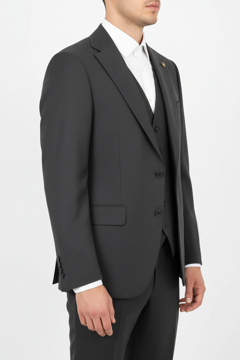 Lorenzo Driedelig Pak Antraciet
