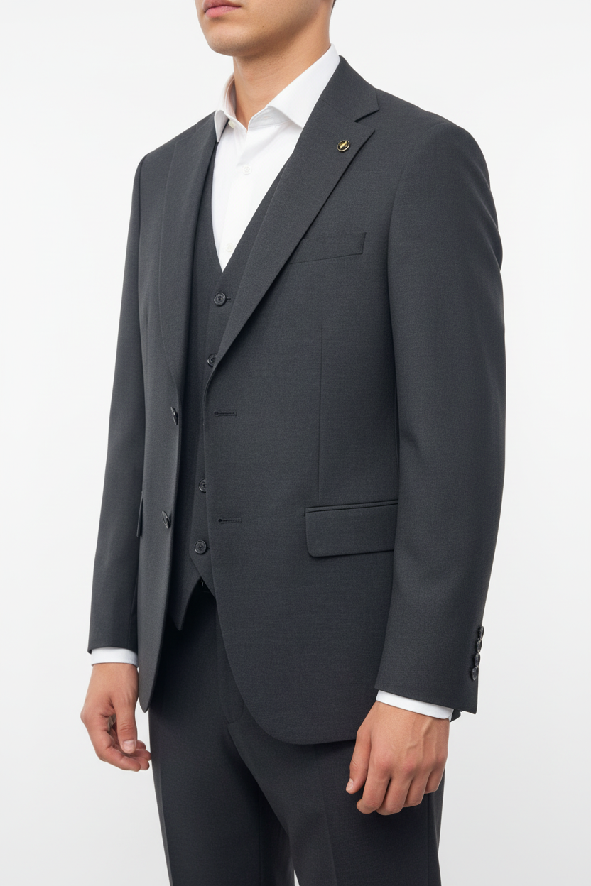 Lorenzo Driedelig Pak Antraciet