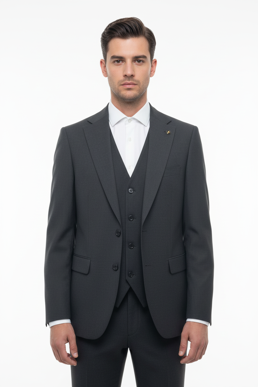 Lorenzo Driedelig Pak Antraciet