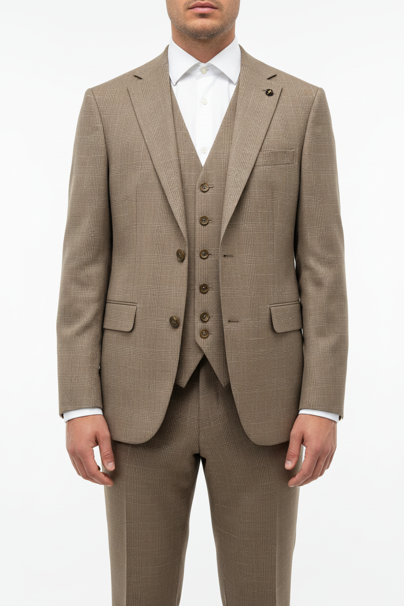 Napoli Driedelig Pak Taupe