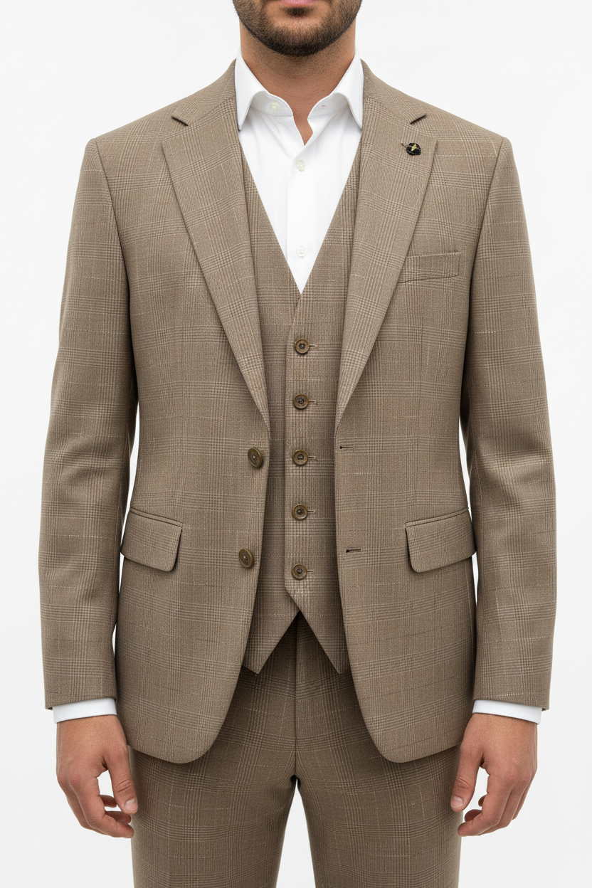 Napoli Driedelig Pak Taupe