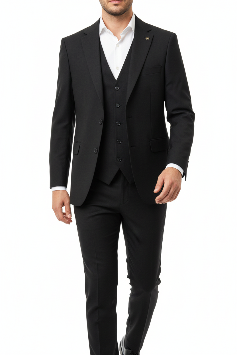 Sartoria Driedelig Pak Zwart