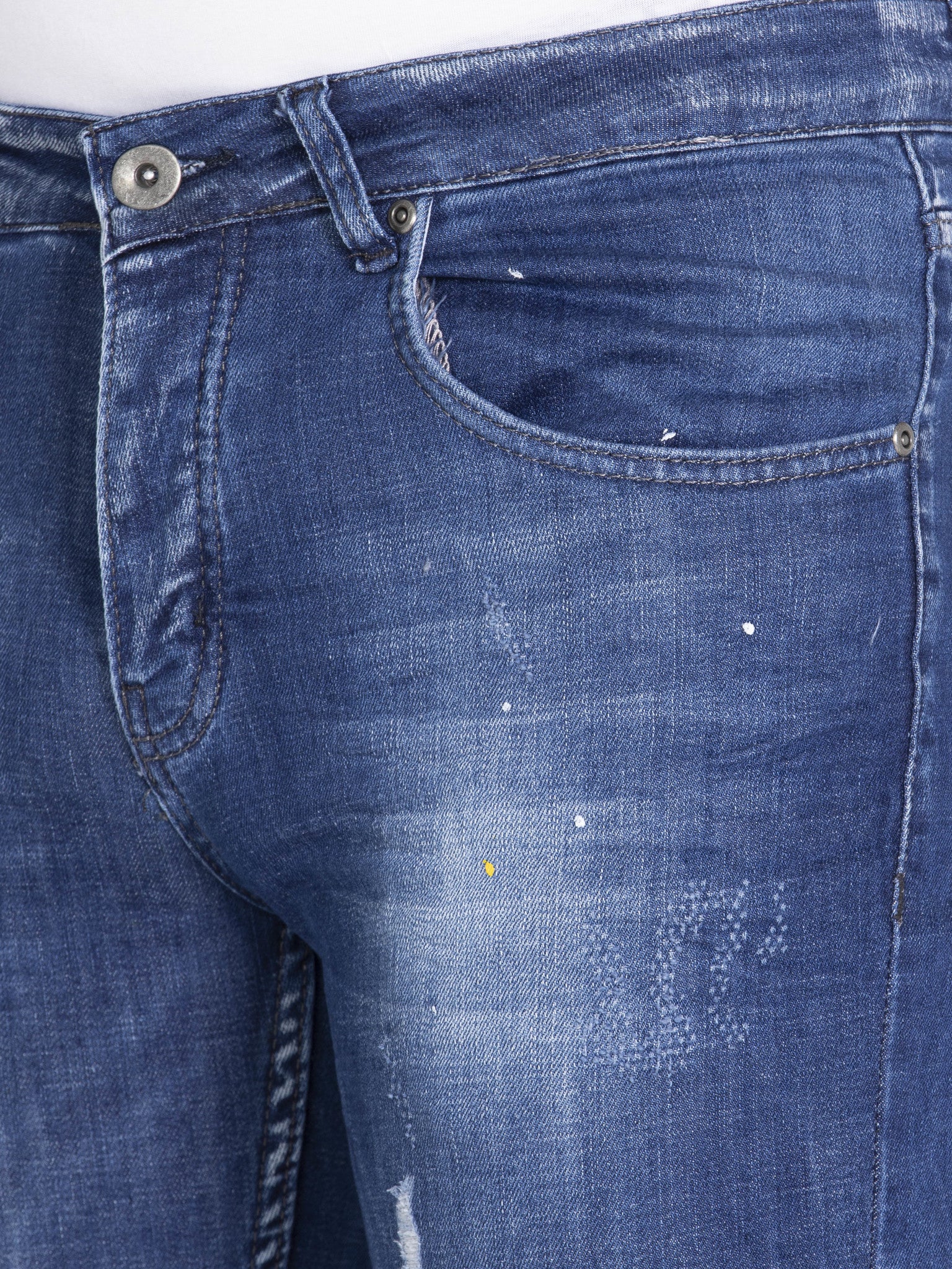 Impatto blu inchiostrato jeans attillati