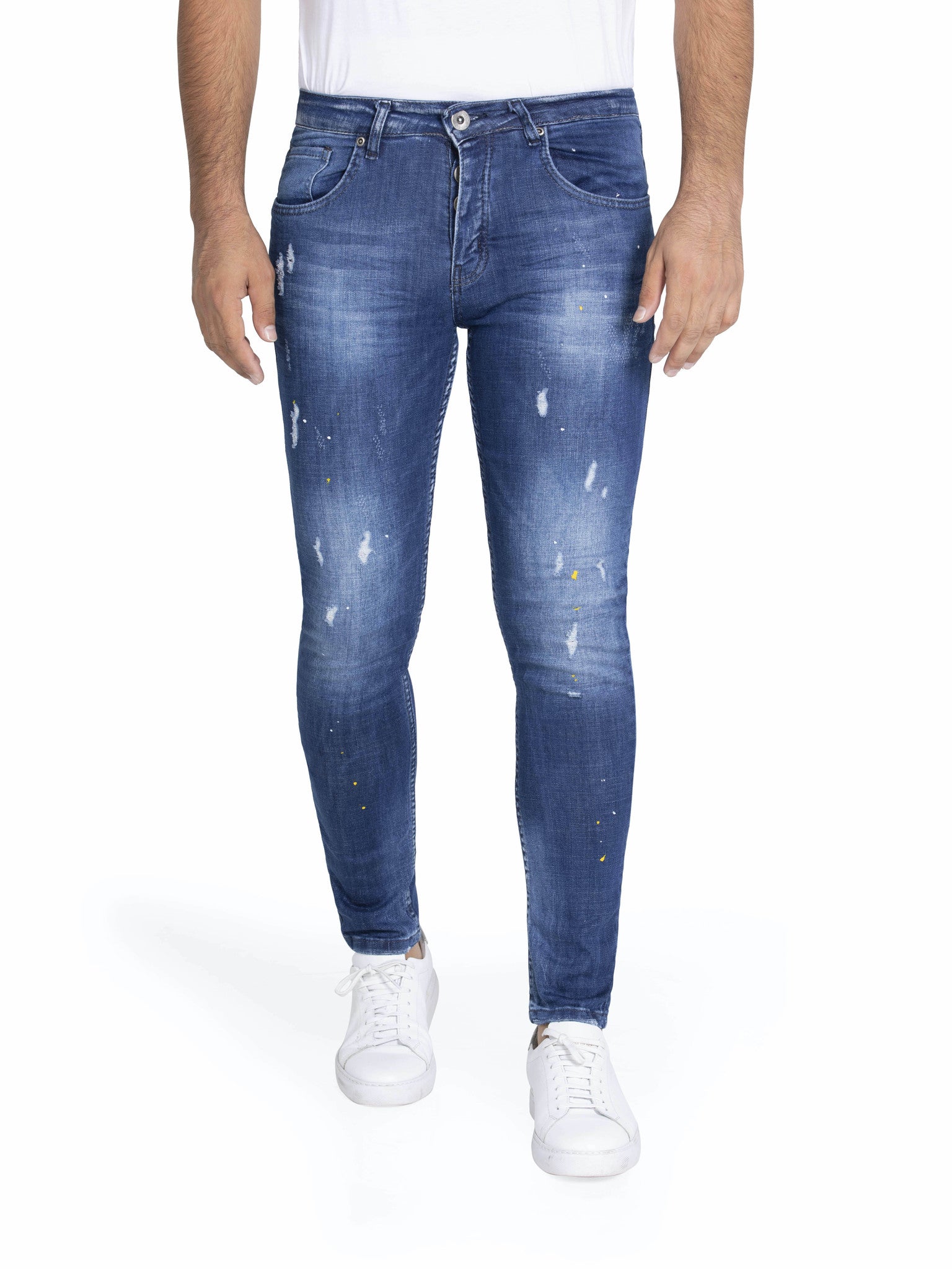 Impatto blu inchiostrato jeans attillati