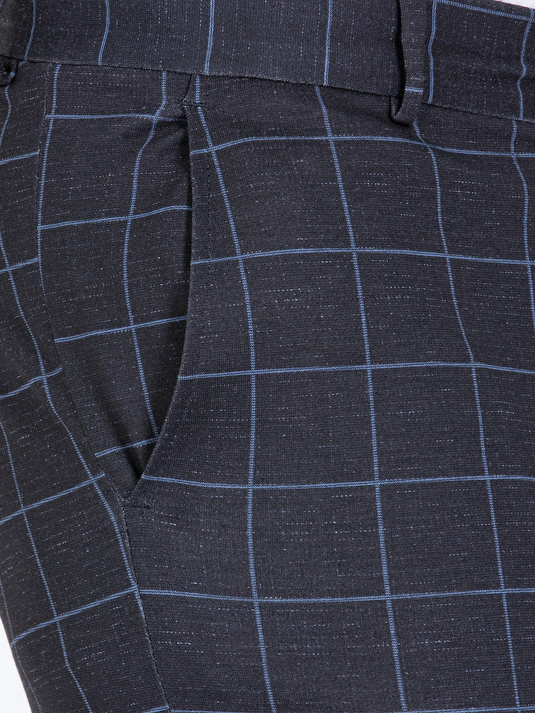 Geruite Chino Heren Navy (Premium)