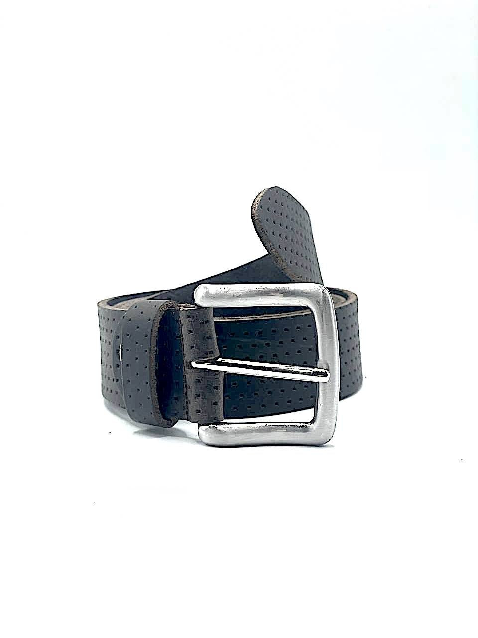 Leather belt Croco Gray