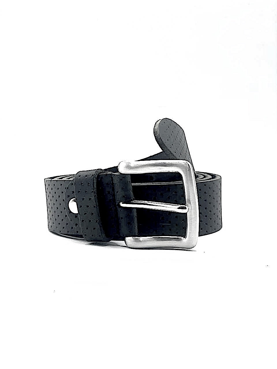 Leather belt Croco Gray