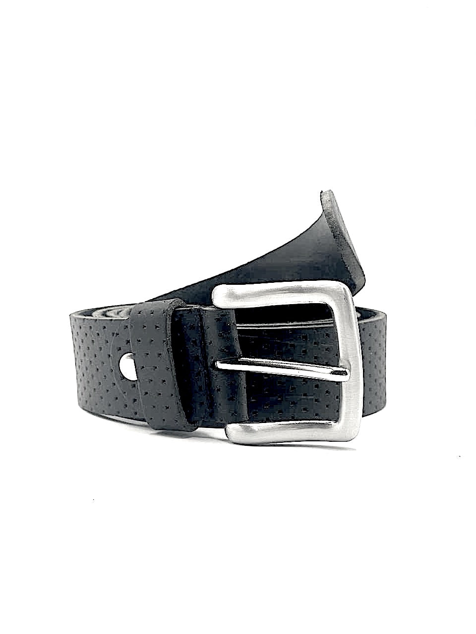 Leather belt Croco Gray