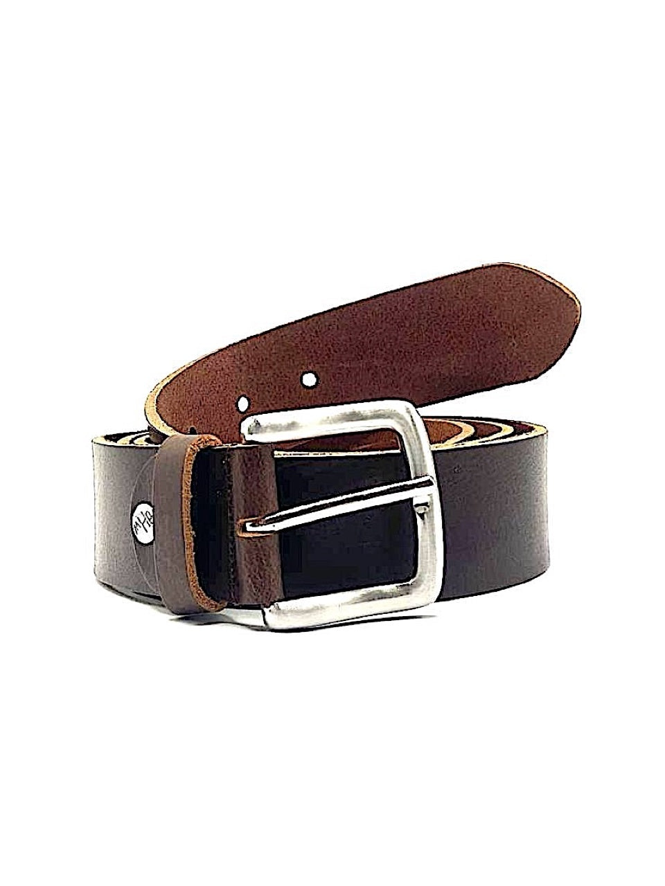 Leather belt Croco Gray