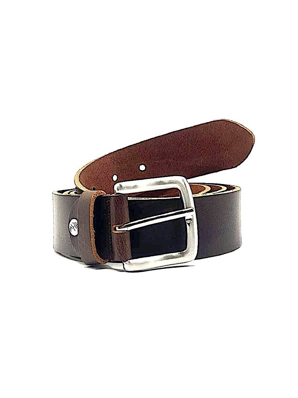 Leather belt Croco Gray