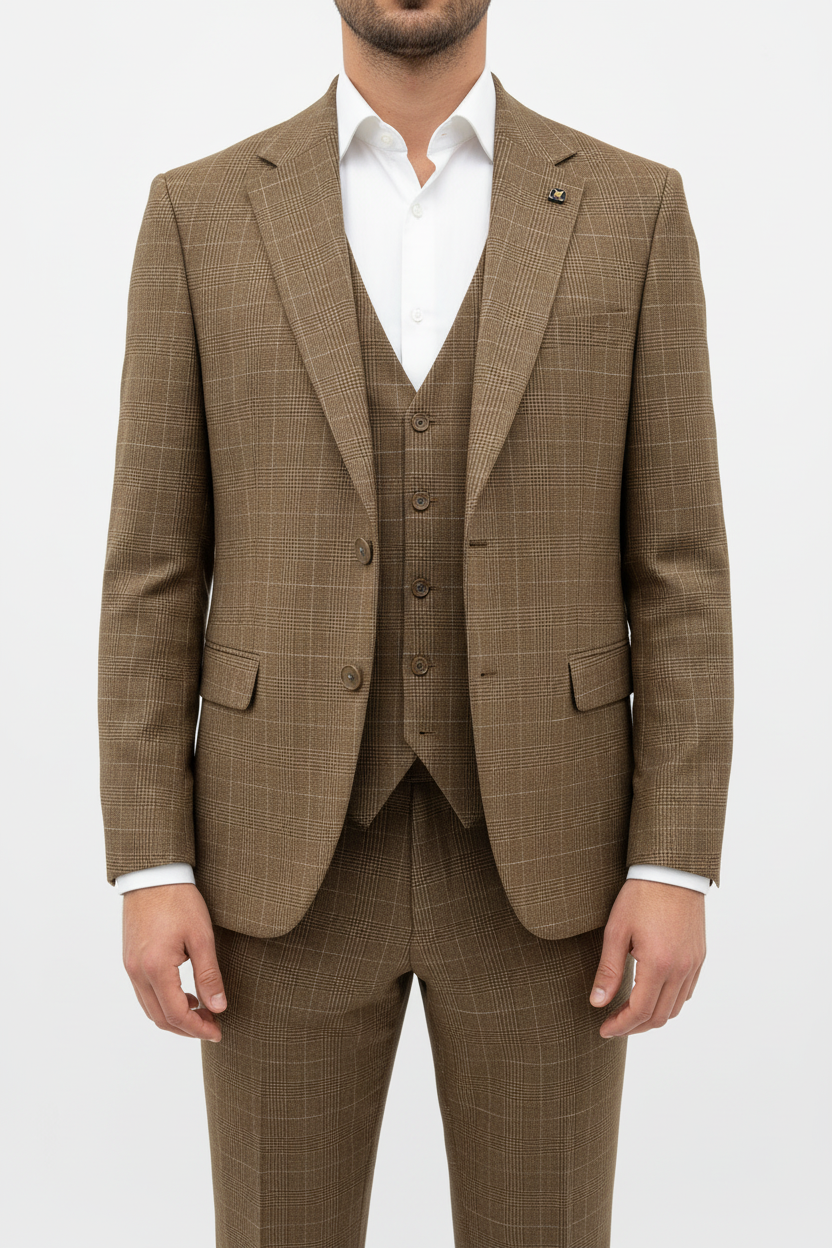 Napoli Driedelig Pak Bruin