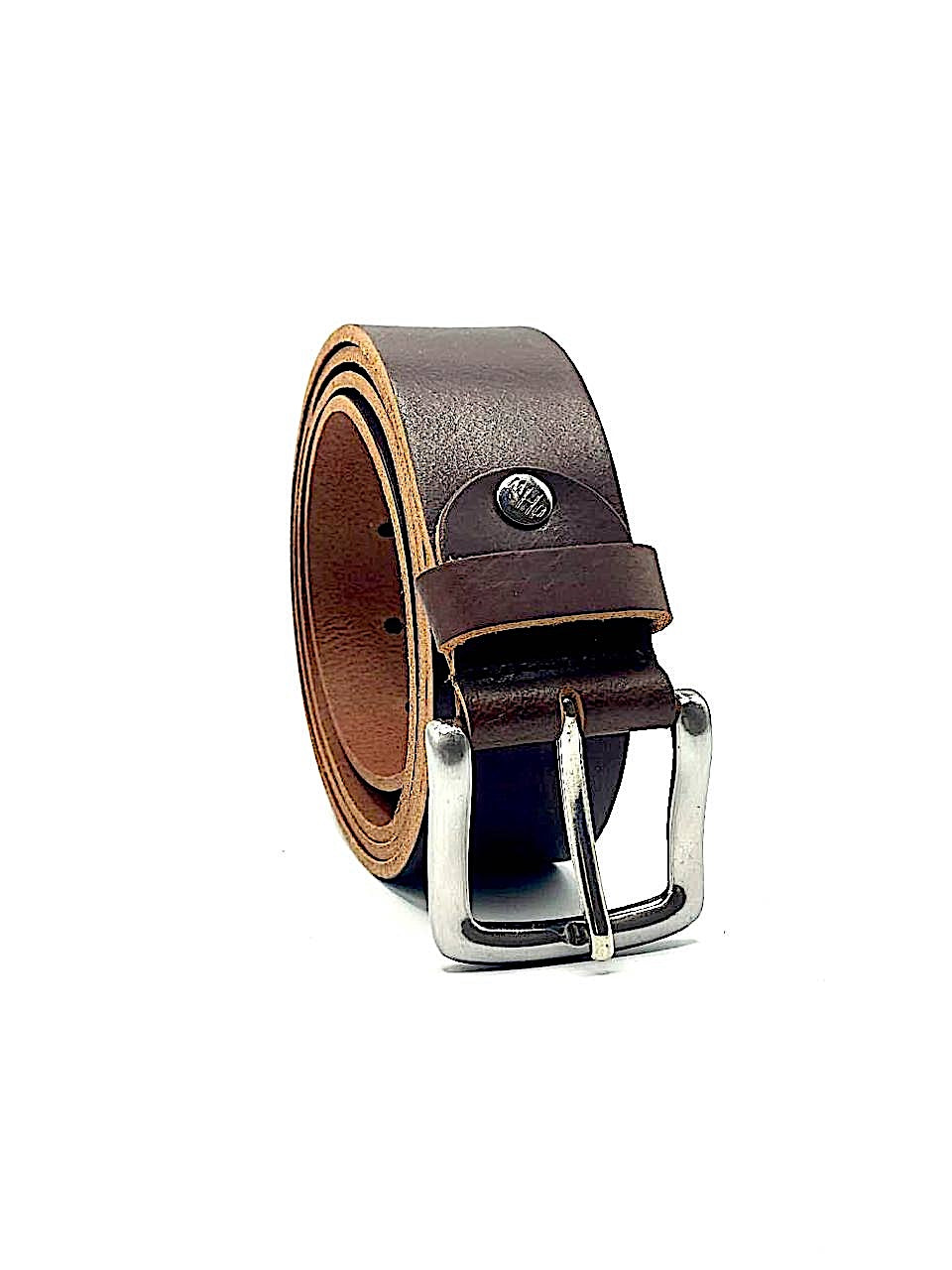 Leather belt Croco Gray