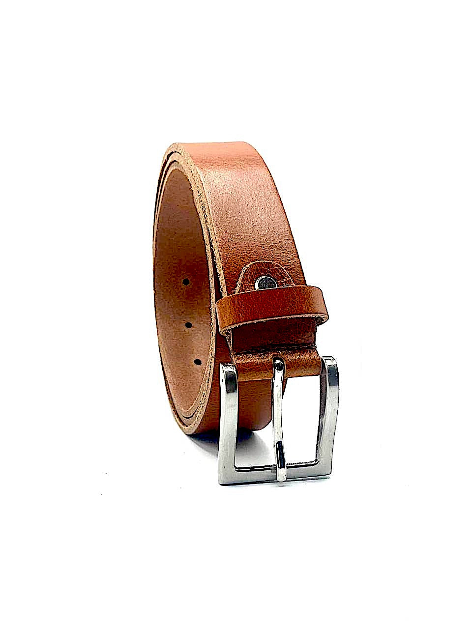 Leather belt Croco Gray