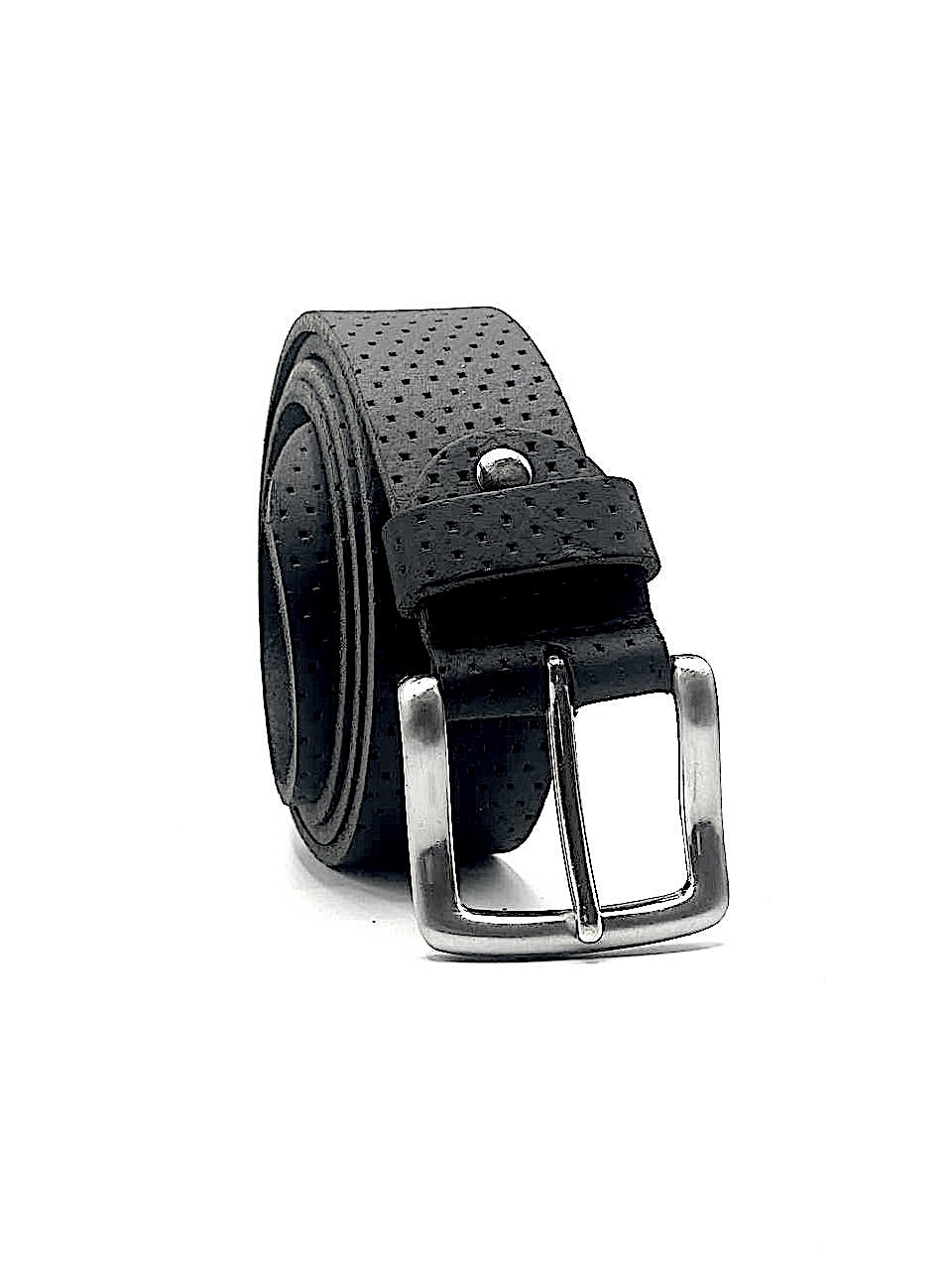 Leather belt Croco Gray
