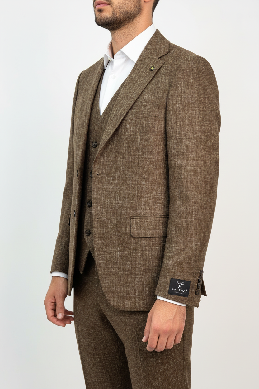 Raffaele Driedelig Pak Taupe