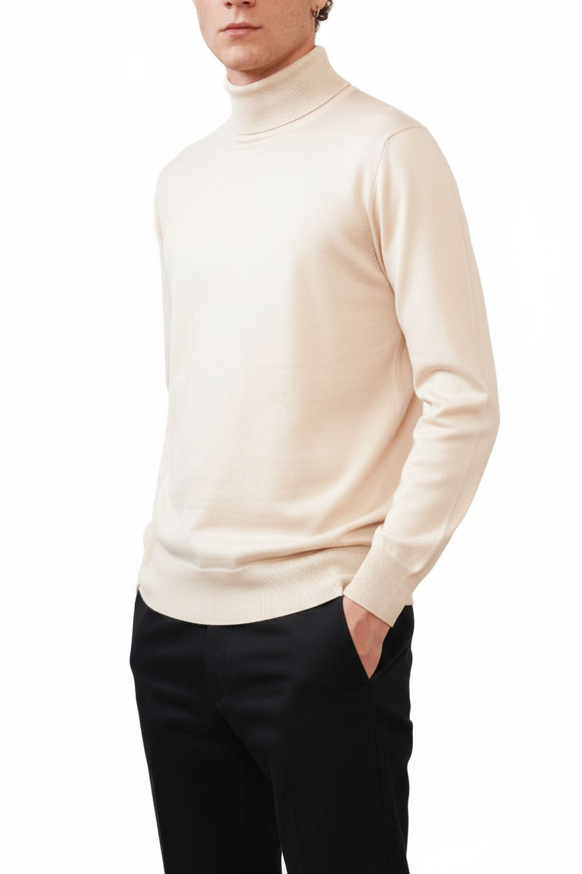 Jersey de cuello alto Valenci Beige