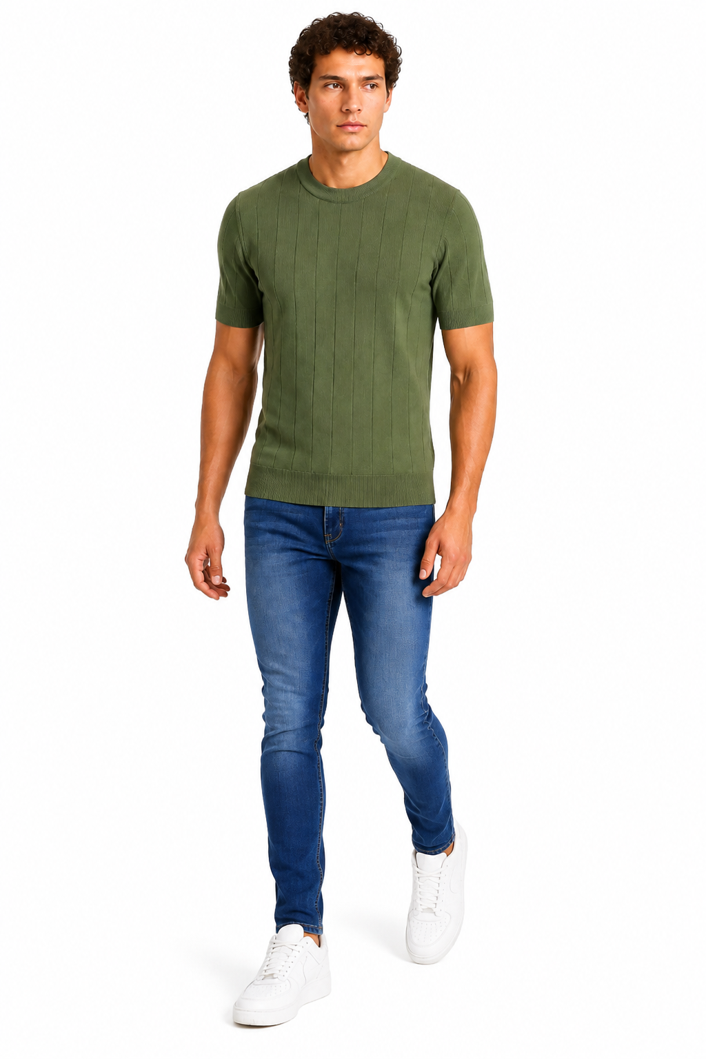 Capri set Jeans & Tshirt | Groen & Donker Blauw